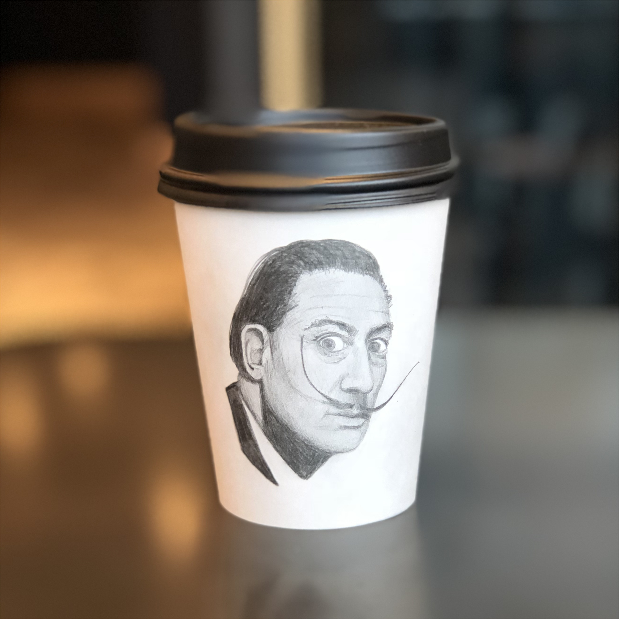 Dali coffee cup drawing