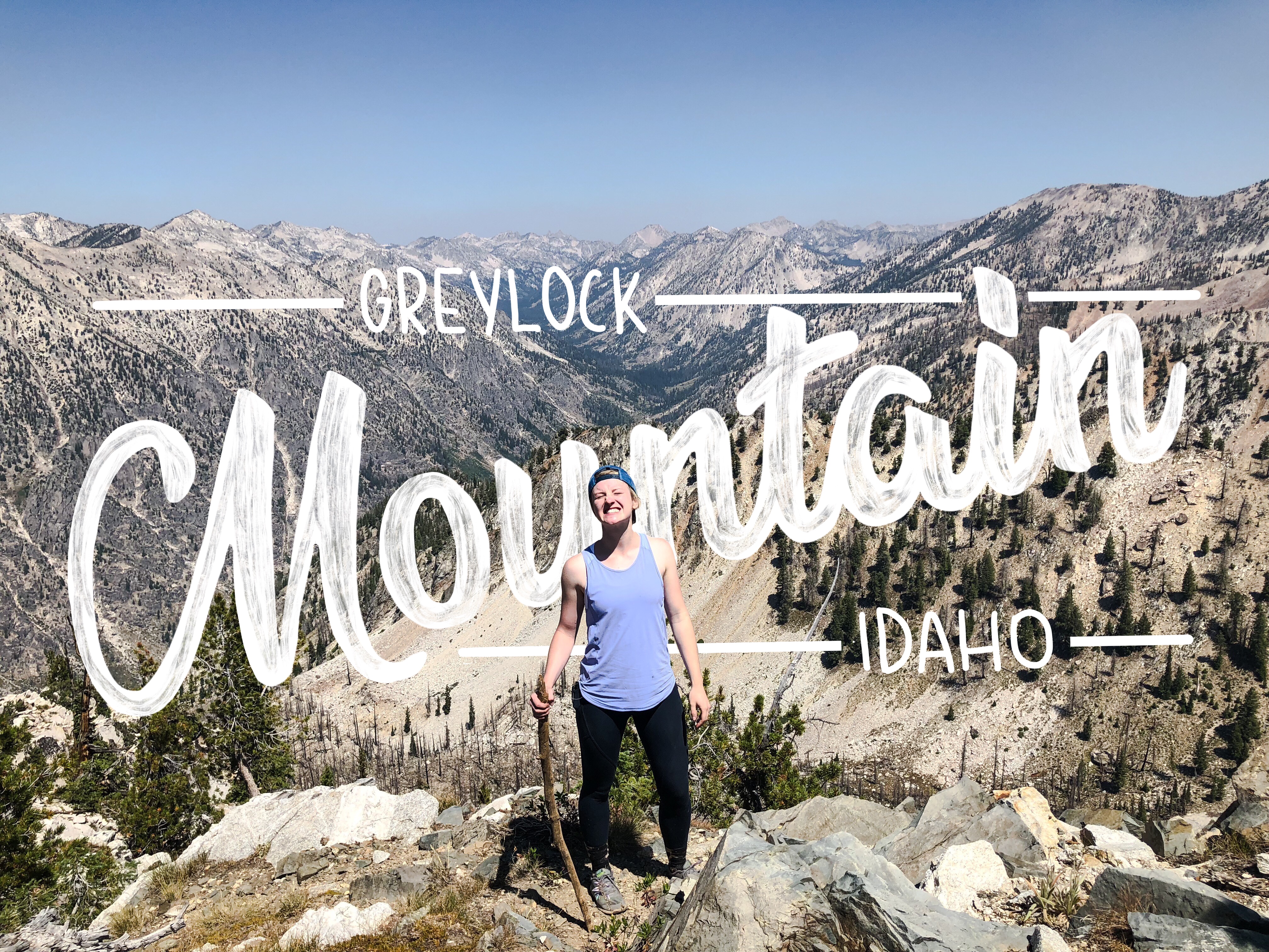 Typography over picture of hiking to a peak digital illustration