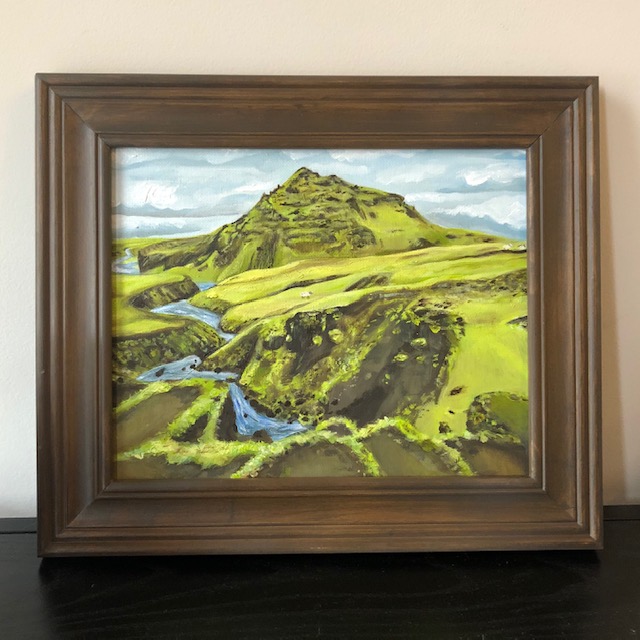 iceland greenery oil painting