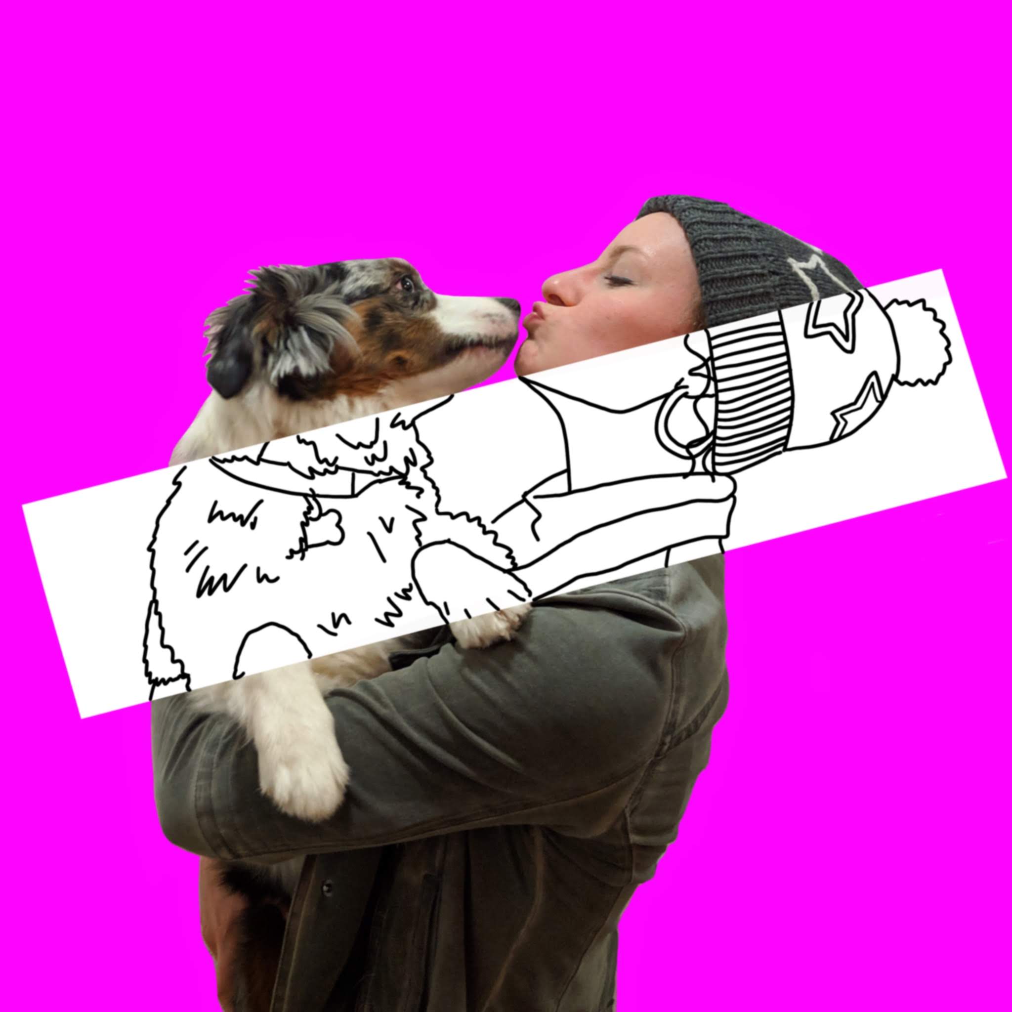 Me and my dog digital illustration